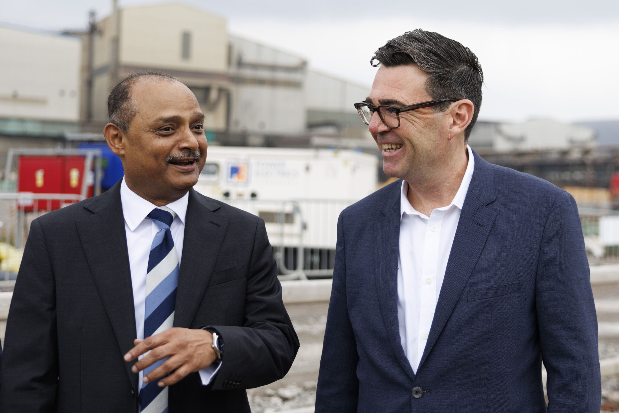 Prime Minister Andy Burnham with Tata Steel UK CEO Rajesh Nair 