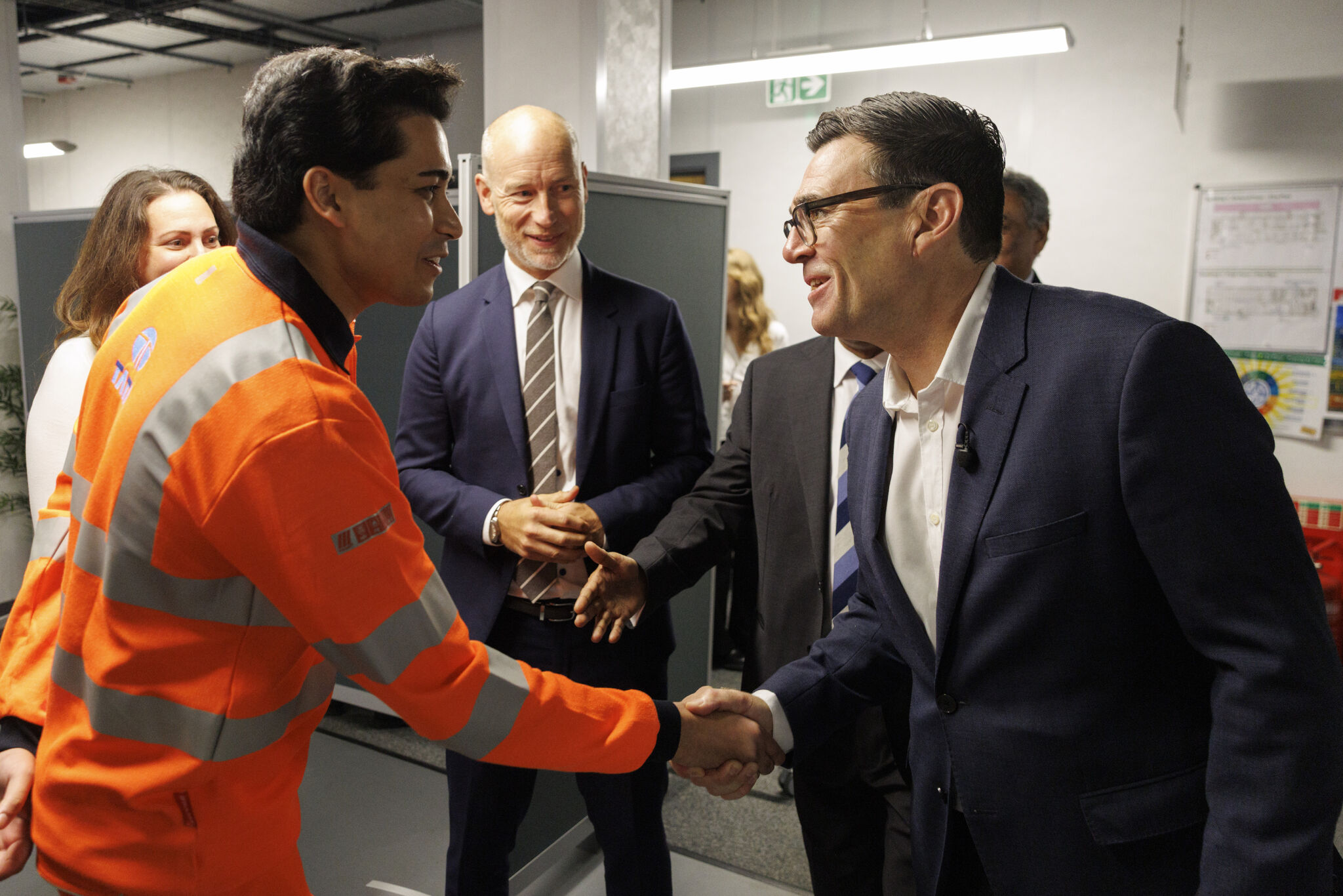 Andy Burnham, Prime Minister meeting staff at Tata Steel UK