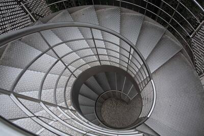 Spiral staircase made with steel floorplate