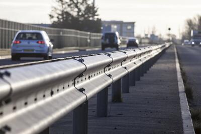 Vetex highway barriers in use. Photos taken at the The Queens Way (A4810) Llanwern.