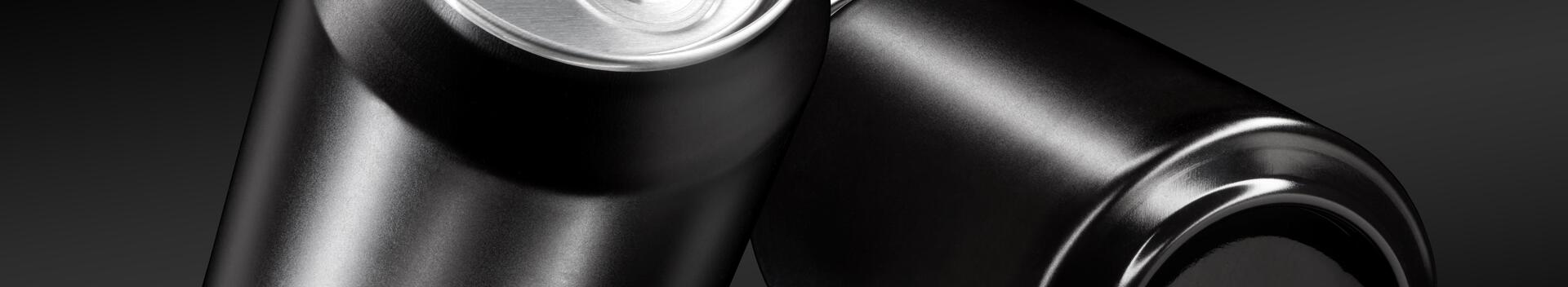 Black Beverage cans made with Protact