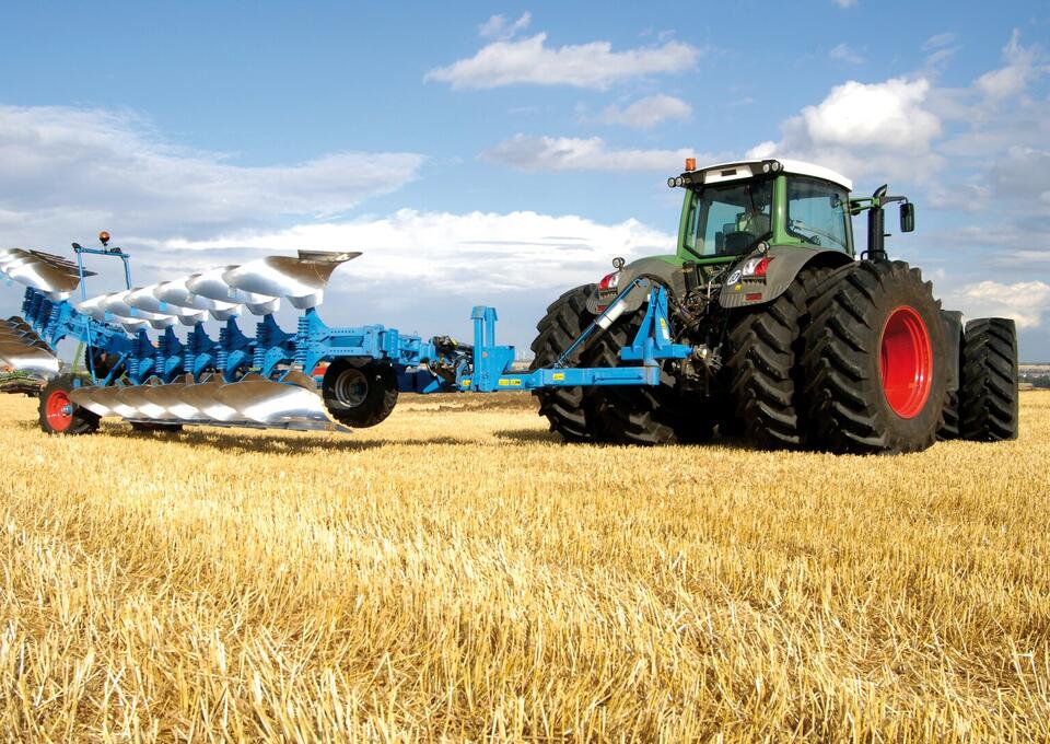 Tractor ploughing a field