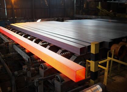 Square structural hollow section on Hartlepool 20inch mill cooling rack