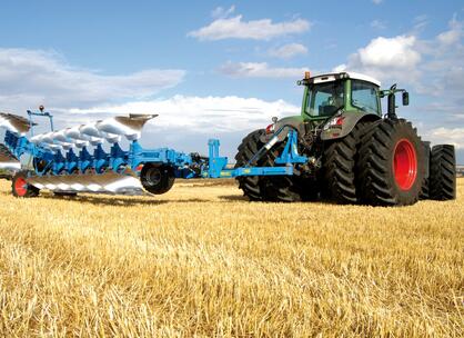 Tractor ploughing a field