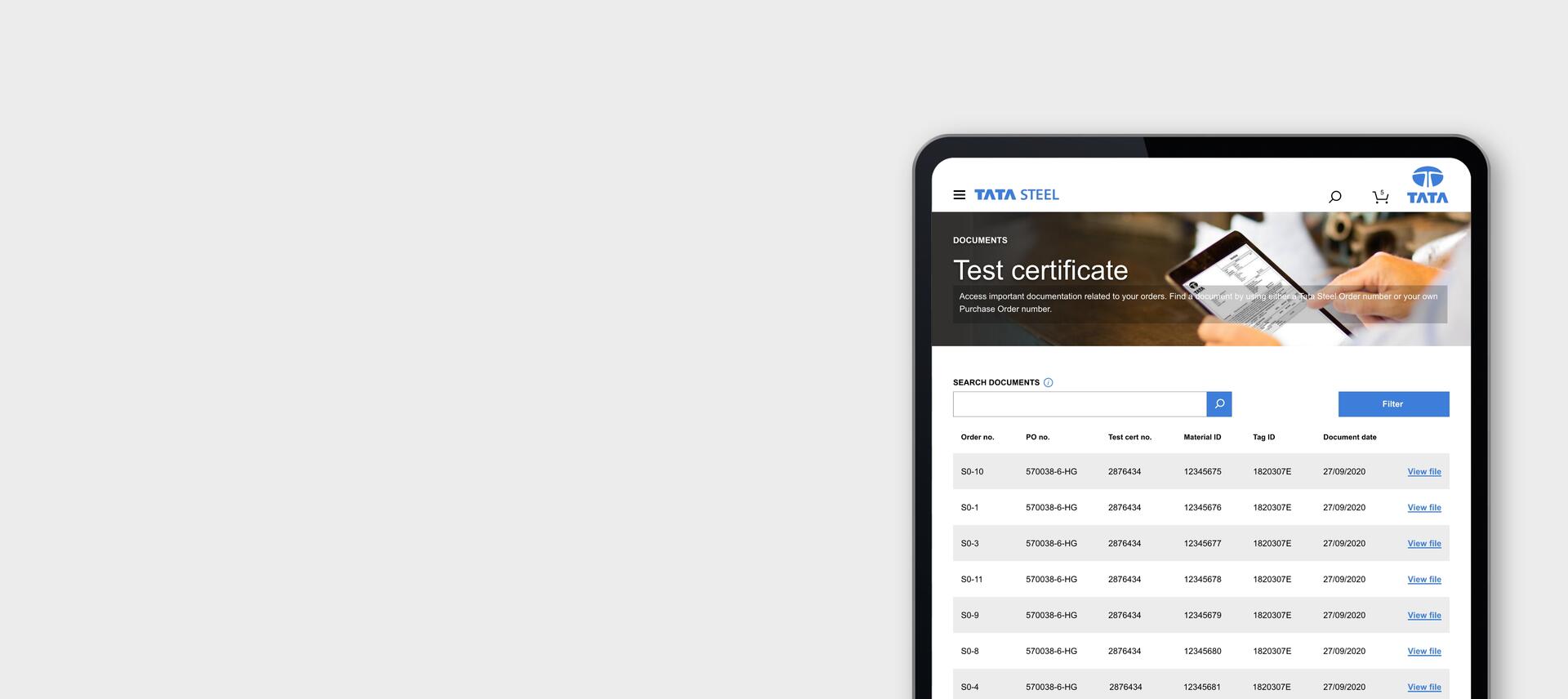 Test certificates Test certificates