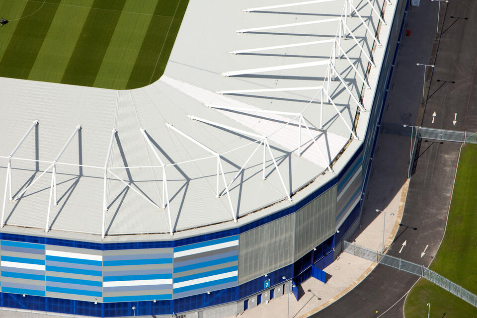 tata steel construction cardiff fc stadium steel roofing