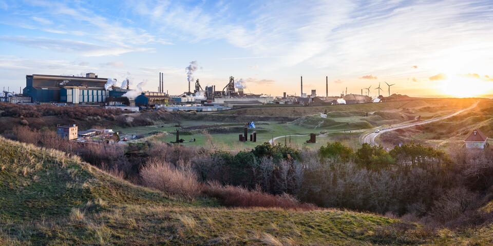 Tata Steel site in IJmuiden skyline
