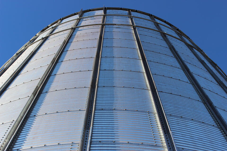 Silo-industry-agriculture-blue-sky