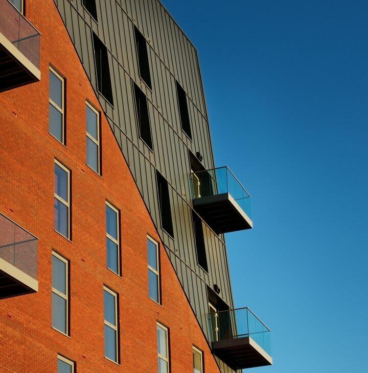 Tata Steel construction Colorcoat Urban standing seam facade steel wall cladding system Tata Steel construction Colorcoat Urban standing seam facade steel wall cladding system