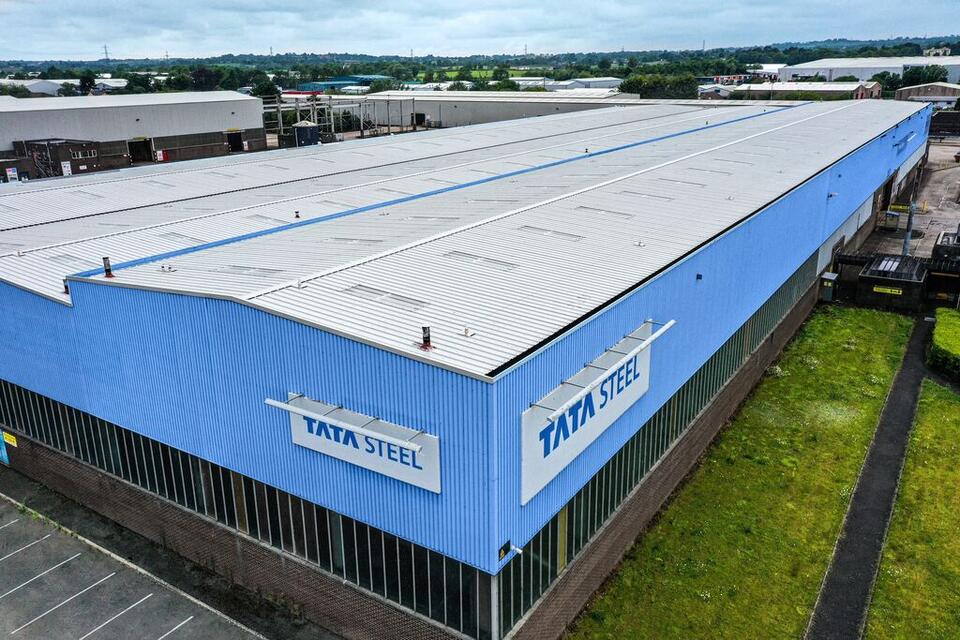Tata Steel service and distribution warehouse, Lisburn aerial