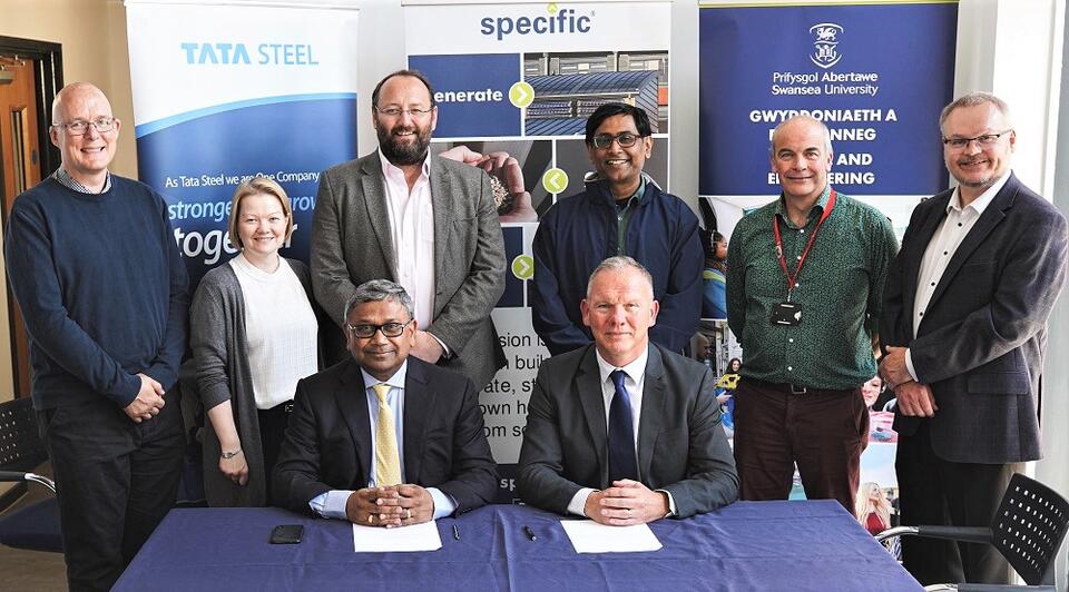 Tata Steel and Swansea University collaboration - signing of MOU June 2022 Tata Steel and Swansea University collaboration - signing of MOU June 2022