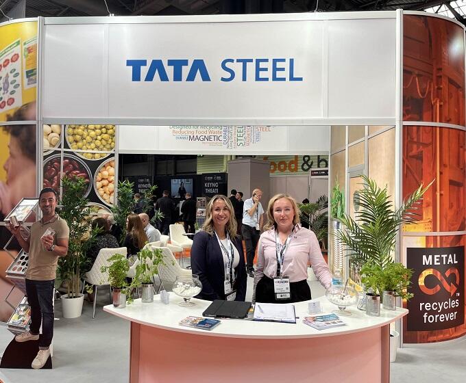 Tata Steel stand at the RWM 2023 exhibition Tata Steel stand at the RWM 2023 exhibition