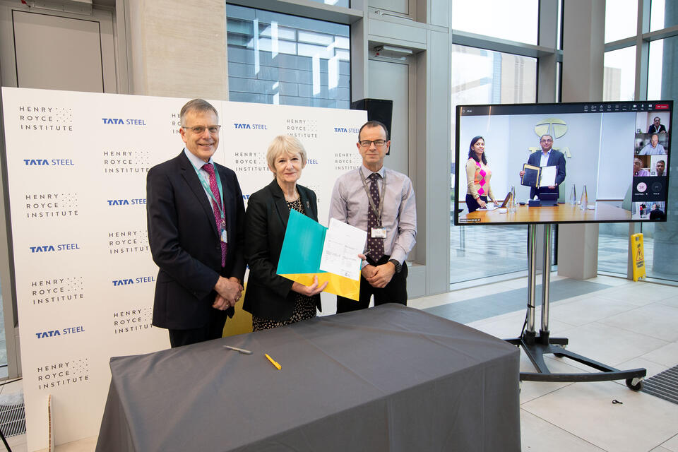 Left to Right - Sir Peter Gregson, Chairperson of Henry Royce Institute; Prof Dame Nancy Rothwell, President of University of Manchester; Prof David Knowles, CEO, Henry Royce Institute Left to Right - Sir Peter Gregson, Chairperson of Henry Royce Institute; Prof Dame Nancy Rothwell, President of University of Manchester; Prof David Knowles, CEO, Henry Royce Institute
