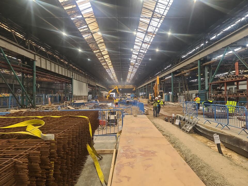 Groundworks for the new tube mill at Tata Steel Corby