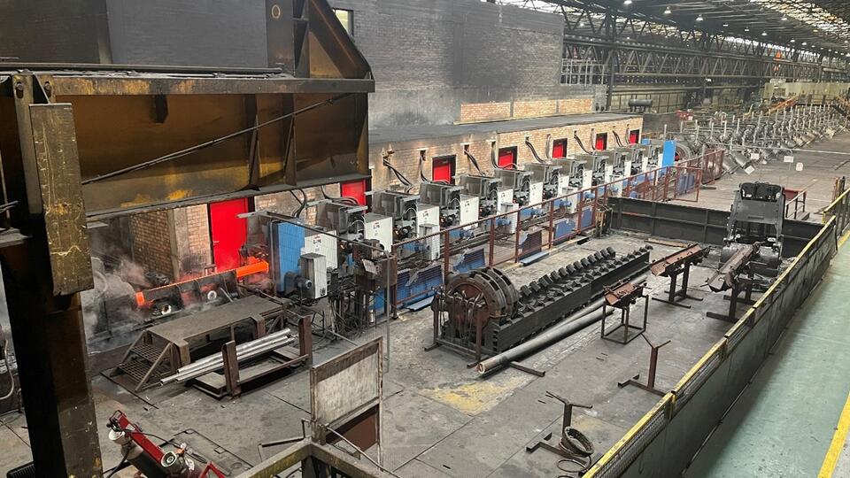 New electric induction furnaces on Tata Steel Corby's Stretch Reduction tube mill