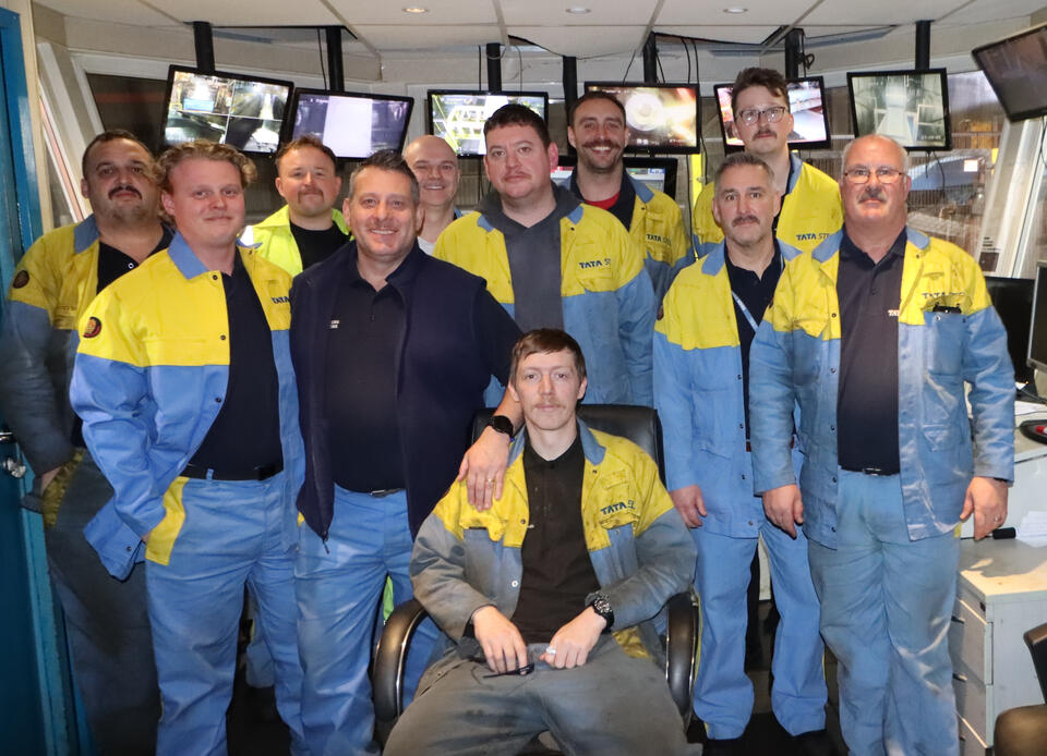 Llanwern colleagues gather in control room