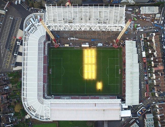 Arial view showing crane